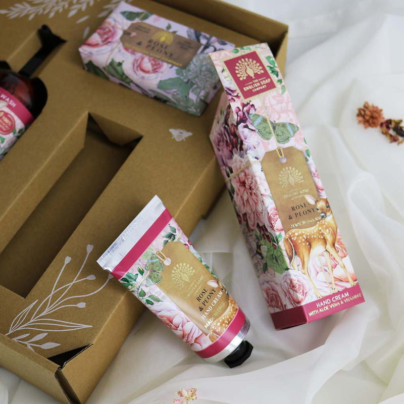 English Soap Company Rose and Peony Hand and Body Gift Box