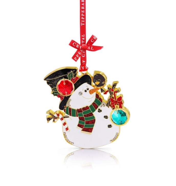 Tipperary Crystal Gem Christmas Decoration - Snowman