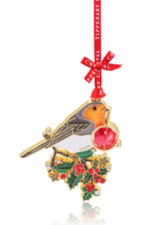 Tipperary Crystal Gem Christmas Decoration - Robin