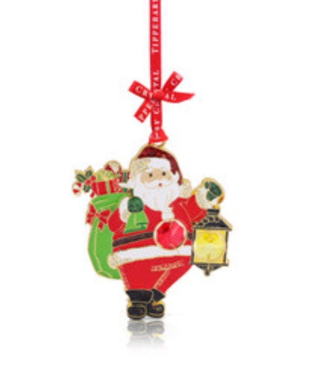 Tipperary Crystal Gem Christmas Decoration - Santa & Lantern