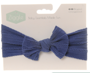 Ziggle Navy Top Bow Turban Headband