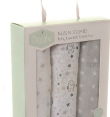 Ziggle Grey White Muslins