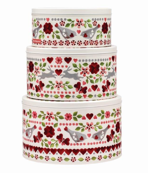 Emma Bridgewater Love Birds Set of 3 Cake Tins