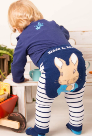 Blade and rose Peter rabbit navy striped leggings 2-3