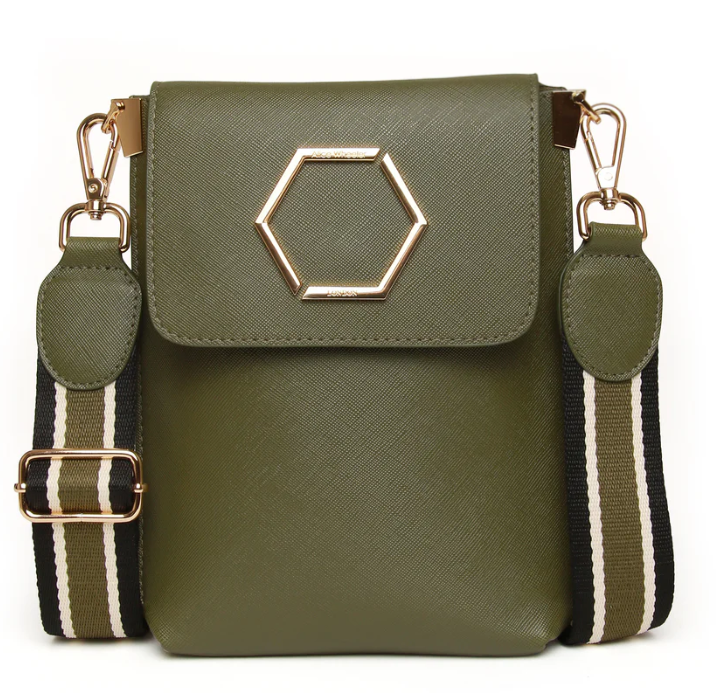 Alice Wheeler  Olive - Brompton Honeycomb Cross Body Bag