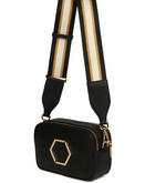 ALICE WHEELER LONDON  Black - Pimlico Honeycomb Cross Body Bag