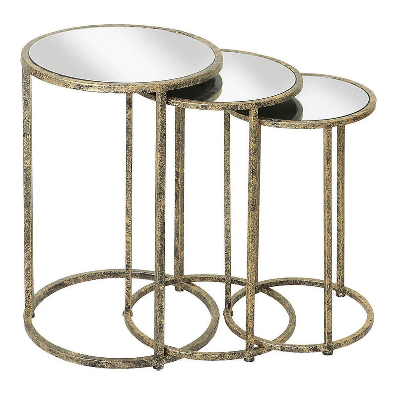 Mindy Brownes Mirror Top Nest of 3 Tables, Circular