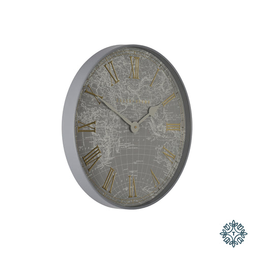 Tara BAKER AND BROWN ATLAS CLOCK GREY 50CM