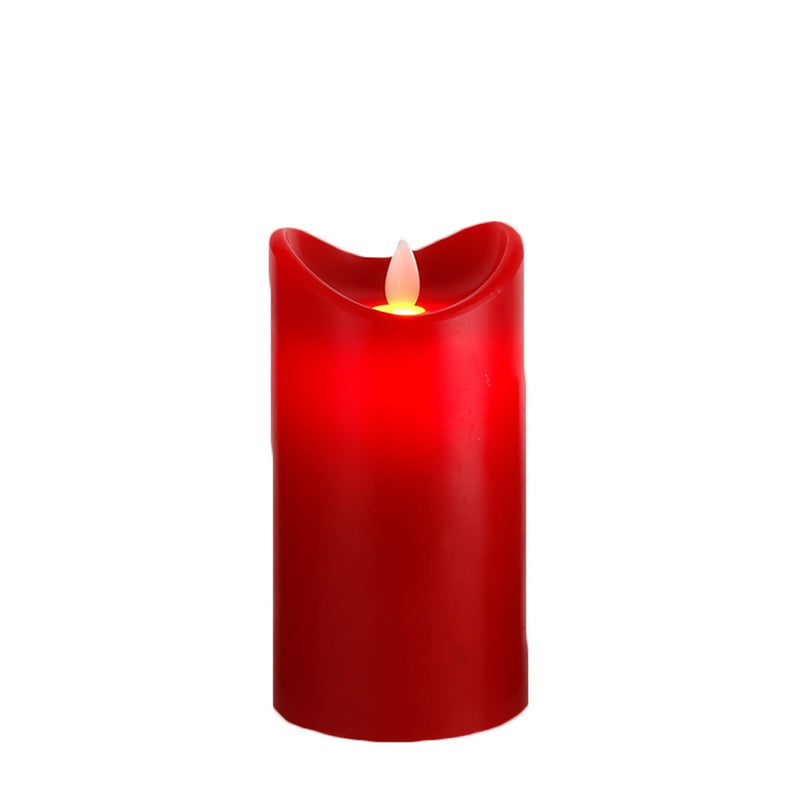 Tara Flicker LED Candle 5hr Timer Red 15cm