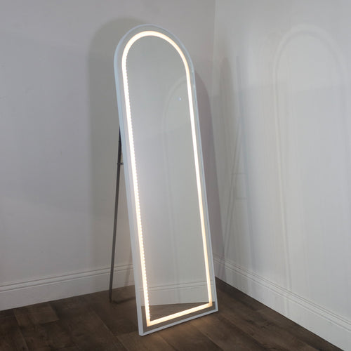 Tara Modena led cheval arch mirror white 160 x 50cm