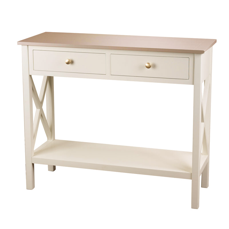 Tara Reno natural/cream 2 Drawer Console table