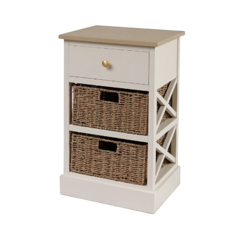 Tara Reno natural/cream 1 Drawer 2 basket unit