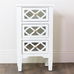 Tara Carla 3 Drawer Mirrored Cabinet - White