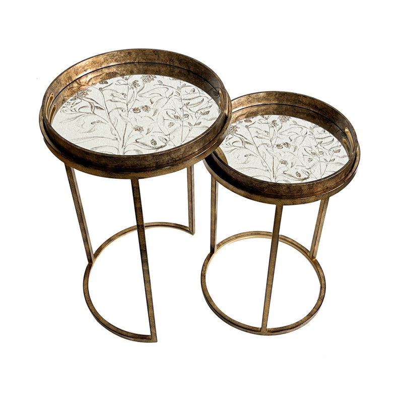 Tara Living Vela Set of 2 tray tables gold