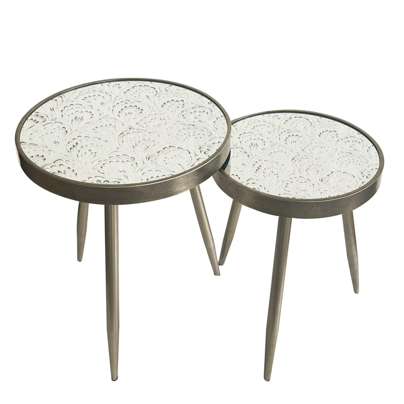 Tara Living Lyra set of 2 side tables Champagne