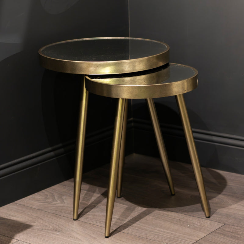 Tara Living Lyra set of 2 side tables Champagne