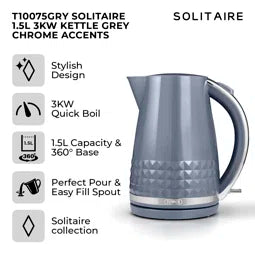 Tower Solitaire 1.5 lt Kettle Grey