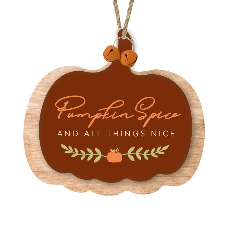 HS Wooden Pumpkin Spice Hanger Decoration