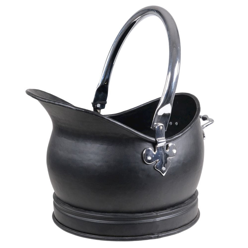 WJS COAL BUCKET BLACK & CHROME 26x35x40cm