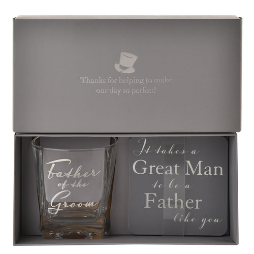 AMORE BY JULIANA Father of the Groom Whisky Glass & Coaster