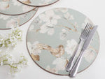 Creative Tops Duck Egg Floral Pack Of 4 Round Premium Placemats