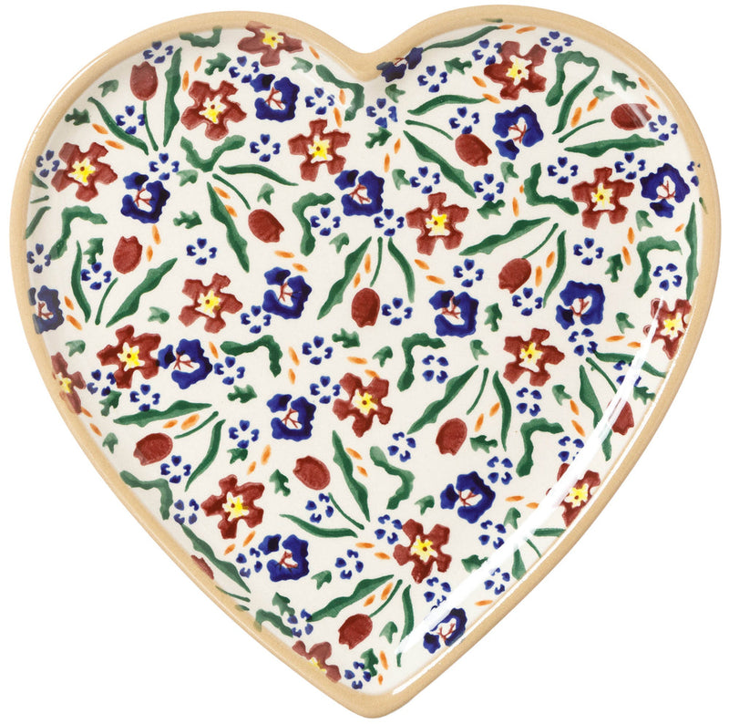 Nicholas Mosse Heart Plate Medium Wildflower Meadow