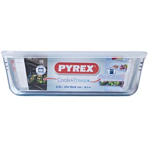 Pyrex Cook & Freeze 2.6L Rect Dish + Lid