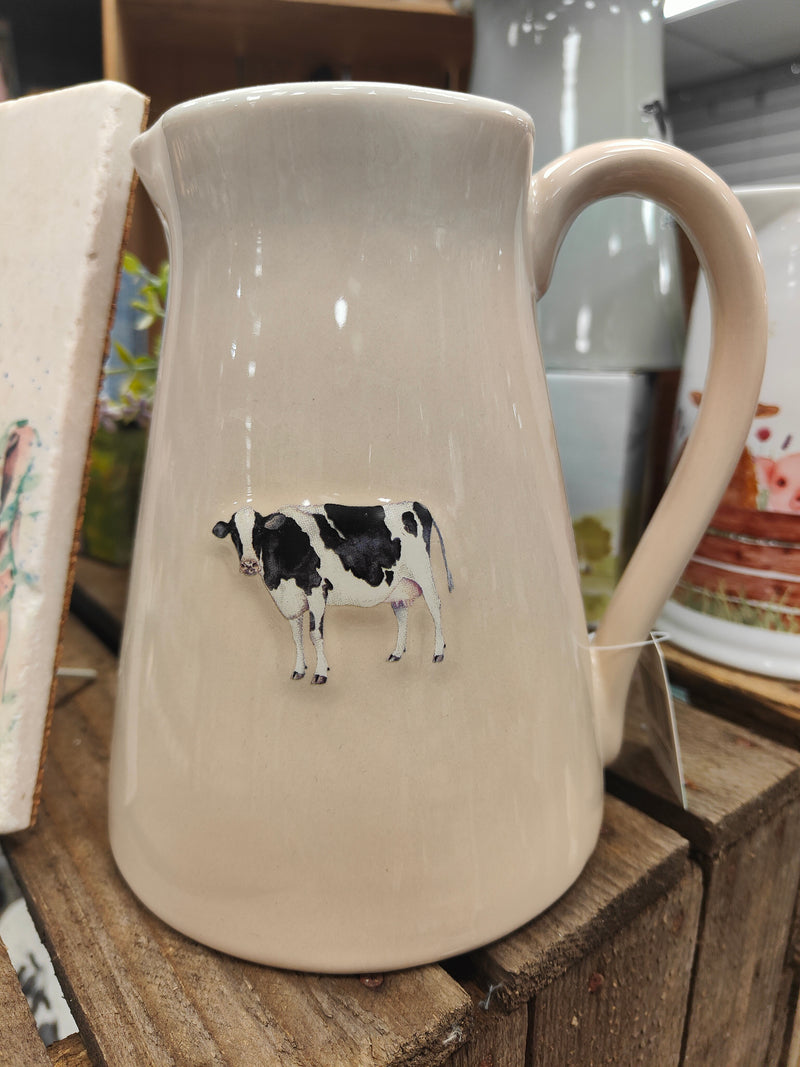 RL COW STONEWARE JUG