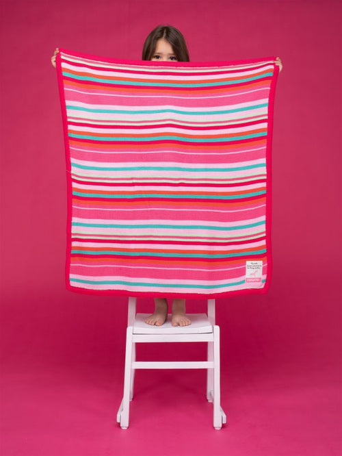 Ziggle Cosatto Pink Striped Knit Blanket BLAN0206