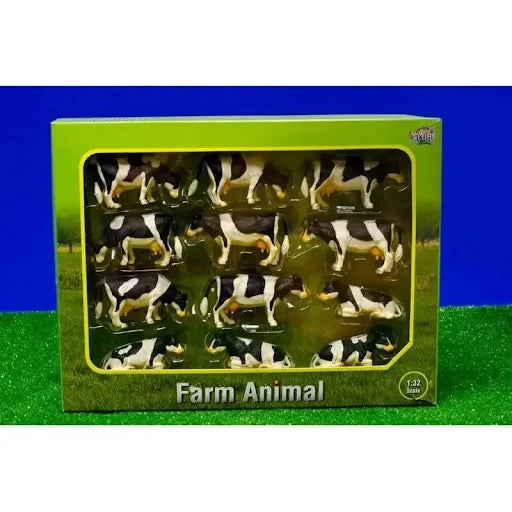 KIDS GLOBE FARM ANIMAL 1:32 PACK OF 12 LYING/STANDING COWS