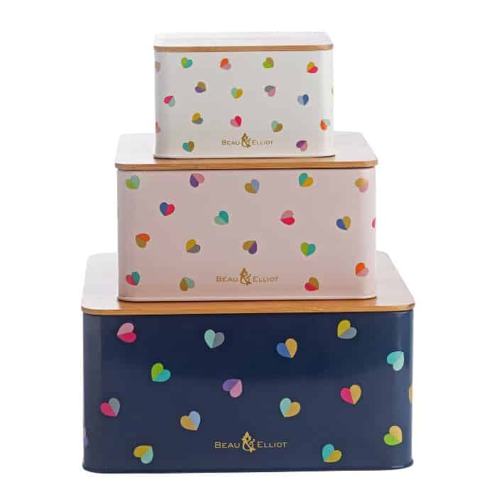 Beau & Elliott Confetti Nesting Tins with Bamboo Lids