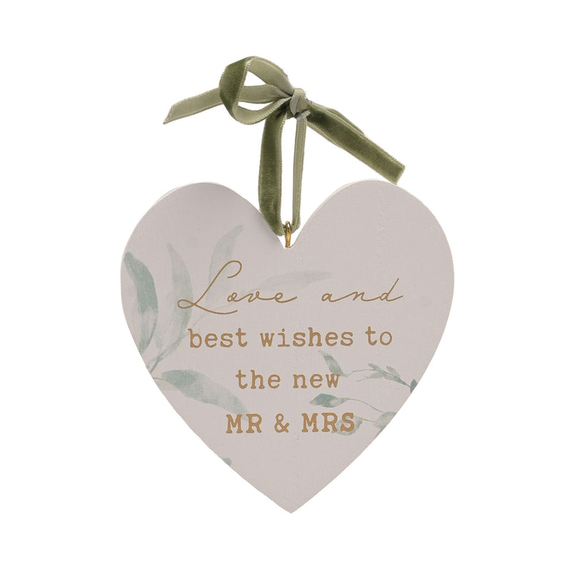 WID LOVE STORY 'MR & MRS' HANGING HEART WG1190