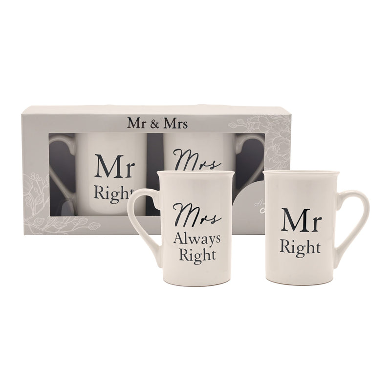 WID AMORE MR RIGHT AND MRS ALWAYS RIGHT MUGS