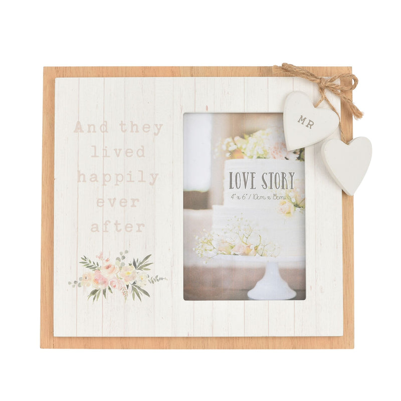 WID Love Story Wooden Photo Frame - Happily Ever After 4" x 6" WG995